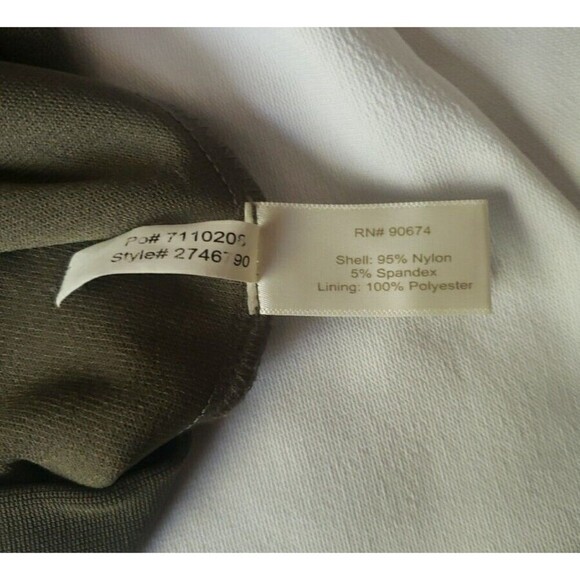 Boston Proper Dress Sz M Color Block Cold Shoulder Olive Green (Light Staining) - Picture 12 of 16